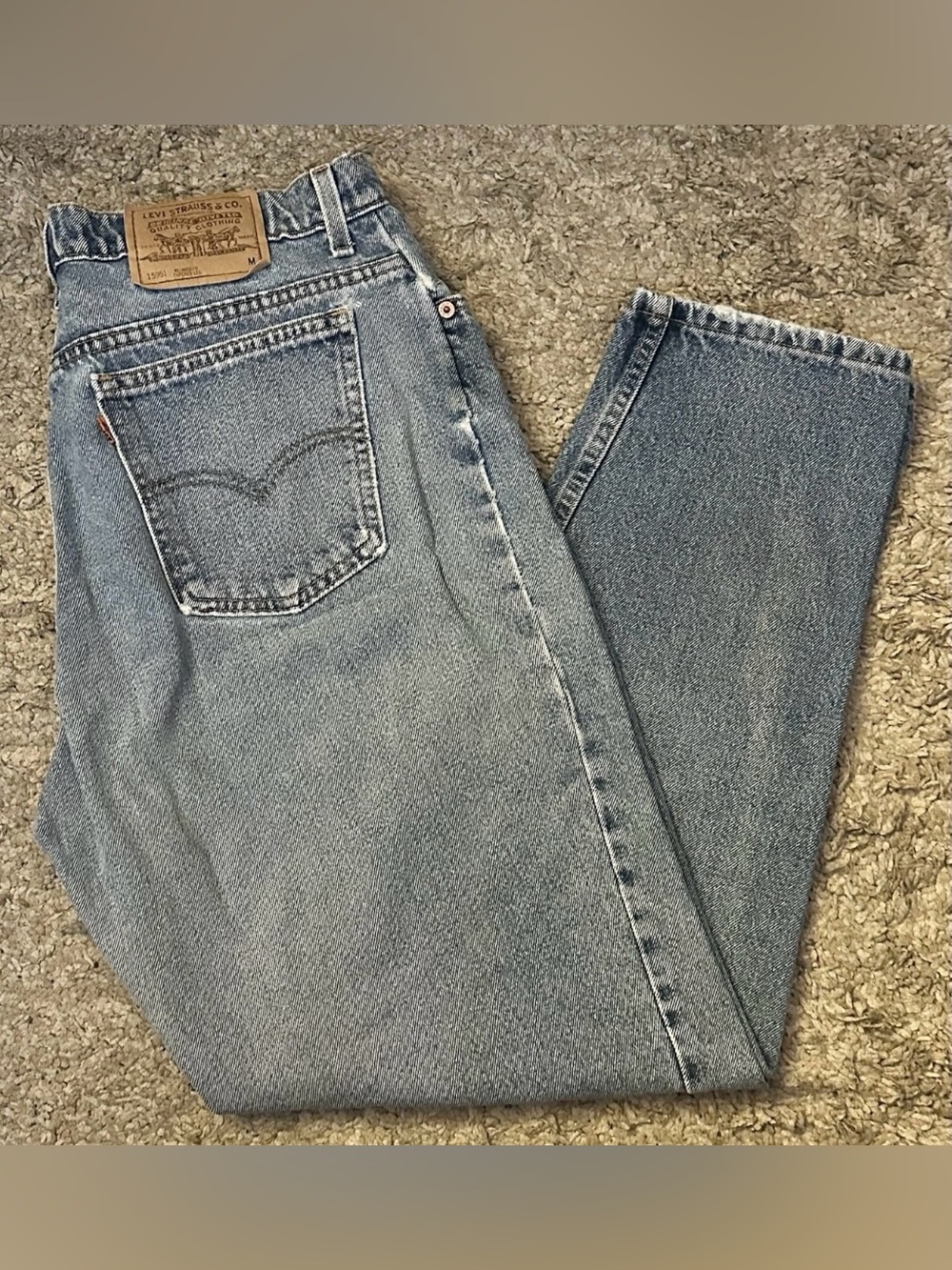 Vtg 90s Levi’s 950 Women’s Sz 16 Reg. M Blue Relaxed Fit Tapered Denim Jeans USA